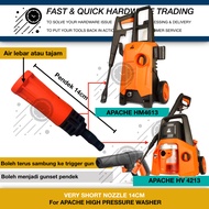 SANGAT PENDEK NOZZLE 14CM APACHE HM4613 HV4213 HIGH PRESSURE WASHER CLEANER WATERJET HM4411 HI4412 H