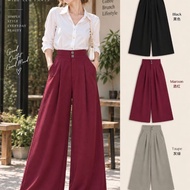 LX FASHOIN 26435 (SMLXL) Women Hight Waist Wide leg Pants Elastic Back Waist Office Wear Causal Wear