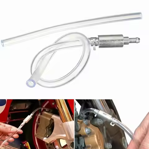 Motorcycle Hydraulic Clutch Brake Bleeder Hose One-Way Check Valve Oil Change Tool Kit Set with Rubb