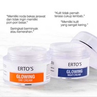 Cream Krim Ertos Glowing Paket Pemutih Pencerah Wajah Glowing BPOM - Ertos Glowing Day & Night