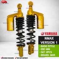 Yamaha NMAX  V1  Rear shock  absorbers 2pcs with Baso style BLACK GOLD 330mm MHR brand Baso
