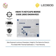 LEOBOG Keycaps Hi8 Hi75 130 Keys Morse Code Side-Word Keycaps Cherry Height PBT Thermal Sublimation 