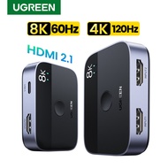 UGREEN ตัวแยก HDMI สวิทช์เชอร์ HDMI 2.1 Switch 8K60Hz 2 in 1 Out HDMI Switcher Splitter 3D CEC HDR D