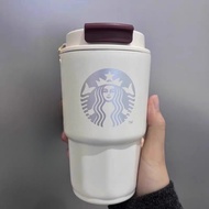หลอดถ้วยน้ำร้อนแก้วสตาร์บัค316สแตนเลส473มล. สำหรับเครื่องดื่มแก้วกาแฟคู่ความจุมากกระบอกน้ำสำหรับเป็น