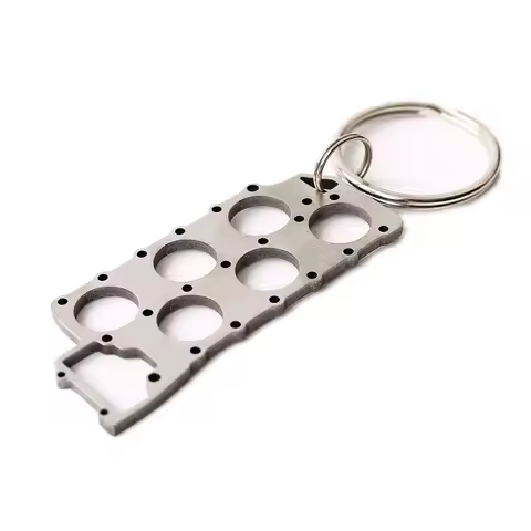 Turbo 6 Cylinder Head Gasket Miniature Metal Keychain Keyring Key Chain Ring For VW Golf 3 Corrado V