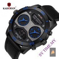 KADEMAN 158 Men's Double Time Zone Watch LCD Display Alarm Clock Sports Belt Men's Watch