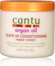 Cantu Argan Oil Leave-In Conditioner Repair Cream 16 Ounce (473ml) (3 Pack)