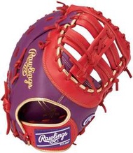 日本進口 Rawlings HYPER TECH COLOR 即戰力 棒壘球 一壘手手套(GR3HTC3ACD)紫色