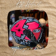 KYT NFJ ESPARGARO 2019 GLOSS GREY half face dula visor helmet wheel center