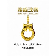 SF 916 Bow Peace Buckle 蝴蝶结平安扣/0.29gram/100%AU916GOLD(5D645)