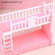 { WTPH }  Doll Toy European Furniture Style Bunk Bed Double Bunk Bed Girl Birthday Toy  .
