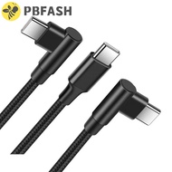 PBFASH 90 Degrees Type C Cable, Elbow Nylon Braid PD 60W Quick Charger Cord, Charge Data Cable Quick