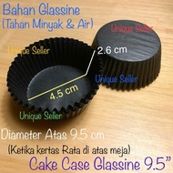 [Isi1000] Cake Case 9.5 GRADE Glassine Paper Hitam Alas 4.3 cm / Kertas Alas Pie Hitam 9,5 / Kertas 