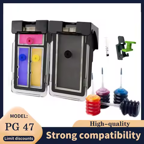 vilaxh Refillable pg47 cl57 Remanufactured Ink Cartridge PG-47 CL-57 for canon pixma cartridge E400 