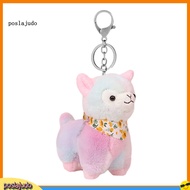 [poslajudo]  Cartoon Alpaca Keychain Plush Alpaca Pendant 10cm Alpaca Plush Keychain Rainbow Multico