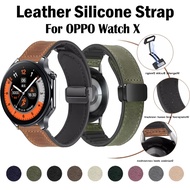 Oppo watch x Leather Silicone Strap For Oppo Watch X Smart Watch Band Wristband Bracelet