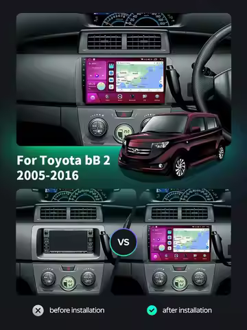 Car Radio For Toyota bB 2 QNC20 Daihatsu Materia 2005 - 2016 Android 14 Multimedia Player Stereo GPS
