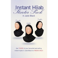 ALHUMAIRA Instant Hijab Starter Pack in Jade Black | Stella, Darla & Dafne | All Black | Bundle Set 