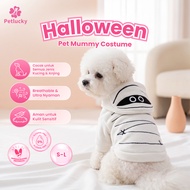 PetLucky Halloween Mummy Costume Dog Cat Event Costume Dog Cat Spooky Pet Outfit
