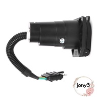 JONY 4 Pin to 7 Pin Adapter, 7 Way Round 4 Way Flat Trailer Adapter Plug, Socket Adapter Waterproof 