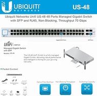 Ubiquiti Network Unifi US-48 48 Ports Managed Gigabit Switch with SFP and RJ45, Non-Blocking, Throug