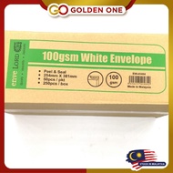 【1BOX=250PCS   】LION 10"x15" White Envelope 100gsm (254mmx381mm) (EW-40484) (Peel&Seal) (250PCS) (Pr