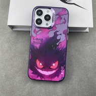 anime gengar electroplating hot silver Phone Case For iPhone 15 Pro Max 14 ProMax 13 12 12Pro 11 Shockproof Phone soft border hard case Mobile phone protective case purple