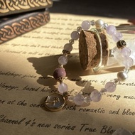 【獻給妳的玫瑰。水晶手鏈】薔薇輝石、薰衣草紫晶、淡水珍珠