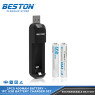 Beston 2pcs 4A AAAA 1.2V Battery + 1pc USB Battery Charger for AA/AAA/AAAA Set