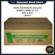 White Envelope | 254mm x 381mm 10” x 15” | Non-Window | Peal & Seal | 250pcs