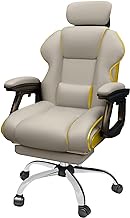 Anatch Office Chair 360 Swivel PC Gaming Chair PU Leather Computer Chair Office Chair Ergonomic Desk Chair Adjustable Height Reclining Chair with Padded Armrest and Footrest, Light grey