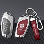 Metal Leather Car Smart Remote Key Case Cover Protector Shell For MG 4 2023 Mg4 Ev MG HS GT ZS EV ZX