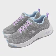 Skechers 休閒鞋 Arch Fit-Comfy Wave 寬楦 女鞋 灰 紫 回彈 避震 支撐 運動鞋 149414WCCLV