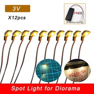 【CW】 Led 1:87 Ho Scale Diorama Outdoor Lamp Making for Architecture Layout 12pcs/lot