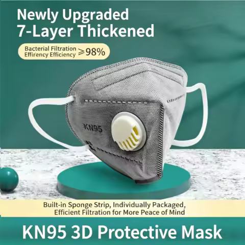 KN95 Dust Mask Breathing Valve Activated Carbon Industrial Protection 3D Disposable Individually Wra