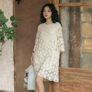 OLV - Đầm kiểu suông hoa Joliet Fleur Dress in White