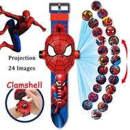 New Avengers Spiderman Ironman Hulk Captain America Cartoon Magic Projection Watch Figure Toys for Children Kids Boys Electronic Gadgets Super Heroes Wristband Gift