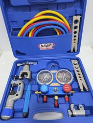 NASHI ชุดบานแฟร์ พร้อมเกจวัดน้ำยาแอร์ รุ่น CT-8A และ สายน้ำยา ใช้กับน้ำยา R22 R32 R410 R134A ความยาว