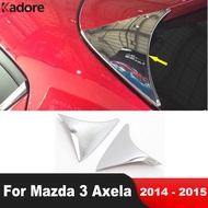 For Mazda 3 Mazda3 Axela 2014 2015 hatchback Chrome Rear Window Spoiler Cover Trim Side Wing Frame Trims Car Exterior Accessories