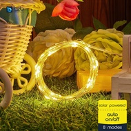 LED Solar Powered Starry String Copper Wire Light 8 Modes Fairy DIY Outdoor Festive Lampu Taman 装饰灯