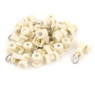 Uxcell 20Pcs White Plastic Curtain Track Rail Rollers 10mm Diameter Wheel for Curtain Draperies Curtains