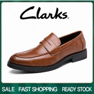 Clarks_รองเท้าผู้ชาย รุ่น สีดำ รองเท้าหนังแท้ รองเท้าทางการ รองเท้าแบบสวม รองเท้าแต่งงาน รองเท้าหนัง