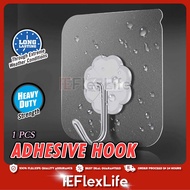 Self adhesive hanging hook hanger 3m transparent sticker hook stainless steel hook holder wall hange