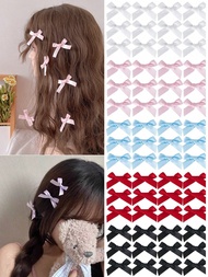 20 cái/bộ nơ cài tóc màu hồng cho phụ nữ, ruy băng cài tóc, kẹp tóc nơ nhỏ, kẹp tóc satin nhỏ, nơ mi