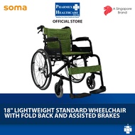 SOMA 18" Lightweight Standard Wheelchair With Fold Back And Assisted Brakes