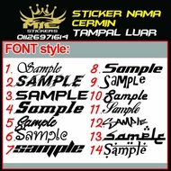 Sticker Nama cermin kereta Lori Bas #Custom fonts #Custom nama