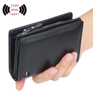 [Cc wallet] Wallet Men 2022 New Short Credit Card Holder Vintage Coin Pocket Men Leather Zipper Wallet Multifunction Purse Bill Holder