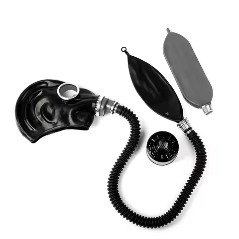 Ftshist All-Inclusive Fetish Gas Breathing Mask And Bag Set For Latex Clothing Accessory Cosplay Cho