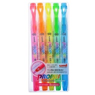 Uni Mitsubishi PUS-102T Double-Head Window Highlighter (5 Colors Set)