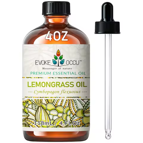 EVOKE OCCU Lemongrass Essential Oil, 118ML/4 Fl.Oz. Pure Natural Essential Oil for Diffuser Candle S